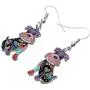 DUOWEI Zinc Alloy Cute Schnauzer Dog Earrings Charms Floral Dog Dangle Drop Jewelry Gifts for Women Girls Teens DUOWEI Zinc Alloy Cute Schnauzer Dog Earrings Charms Floral Dog Dangle Drop Jewelry Gifts for Women Girls Teens