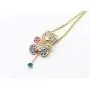 Gold Plated Cute CZ Teddy Bear Pendant Necklace and Earrings Jewelry Set for Girls Gift