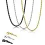 Udalyn 3 Pcs Mens Necklace Chain Stainless Steel Twist Rope Chain Necklace Set Silver Gold Black 2.5MM Rope Chain Necklace for Men Women 16-30 Inches Udalyn 3 Pcs Mens Necklace Chain Stainless Steel Twist Rope Chain Necklace Set Silver Gold Black 2.5MM Rope Chain Necklace for Men Women 16-30 Inches