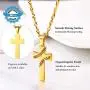 PROSTEEL Baseball Design Cross Pendant Necklace for Men Women, Black/Gold Plated Stainless Steel, Custom Name Number, 22''-24'' Adjustable, Come Gift Box