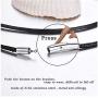 Mixiueuro 2mm Leather Chain Necklace Black Waterproof Braided Wax Rope Chain With Upgrade Ultra Thin Light New Models Titanium steel Clasp, for Men Women children
