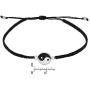 AeraVida Balance of Yin and Yang .925 Sterling Silver Cotton Rope Adjustable Wrist Pull Bracelet