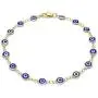 GM Jewelry 18K Womens Gold Plated Blue Evil Eye Bracelet Clasp 10 Inch GM Jewelry 18K Womens Gold Plated Blue Evil Eye Bracelet Clasp 10 Inch