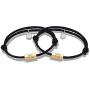 Mutual Attraction Rope Braided Couple Bracelets Charm Pendants with Magnetic Bells 2 PCS Gift Jewelry Set for Women Men …