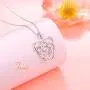 925 Sterling Silver Good Luck Irish Claddagh Celtic Knot Love Heart Pendant Necklace for Women Girls Ladies Birthday Gift, 18'' Rolo Chain