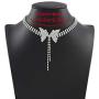 Masiter Sparkly Rhinestone Necklace Crystal Butterfly Choker Dainty Tennis Chain Wedding Bridal Bridesmaid Costume Jewelry for Women and Girls