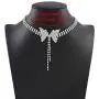 Masiter Sparkly Rhinestone Necklace Crystal Butterfly Choker Dainty Tennis Chain Wedding Bridal Bridesmaid Costume Jewelry for Women and Girls