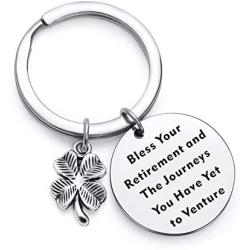 TzrNhm Blossom Retirement Gift Bless Your Retirement and The Journeys You Have Yet to Venture Keychain Moving Away Gifts