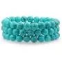 Bling Jewelry Unisex Stackable Set of 3 Gemstone Round Bead 8MM Stretch Bracelet for Women Teen Men Multi Strand Stacking Adjustable