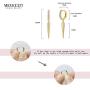 Mevecco Gold Dainty Dangle Hoop Earrings for Women 14K Gold Plated Delicate cute Geometric Triangle Cone Dangle Earrings