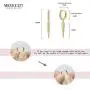 Mevecco Gold Dainty Dangle Hoop Earrings for Women 14K Gold Plated Delicate cute Geometric Triangle Cone Dangle Earrings