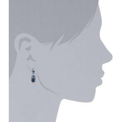 1928 Jewelry Hematite-Tone and Tonal Blue Drop Earrings