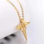 Ineffable Stainless Steel Retro Double Snakeskin Medical Rescue Logo Pendant Angel Wing Pendant Necklace
