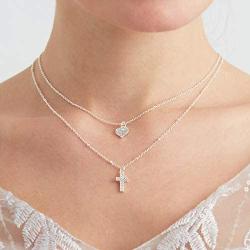 CONCISE ROYAL 2 Layered Pendant Necklaces for Women Girls,Plated Silver Gold Rose Gold Delicate Dainty Spirit Inspiration Jewelry Gift for Women Girls on Birthday Graduation Holiday
