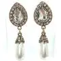 NYI Style Vintage Burnished Gold Crystal Pearl Drop Earring Perfect for Bride, Bridal Party for Rustic Weddings, Mother of the Bride, Mother of Groom or any Special Occasion.