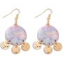 Gold Circle Round Disc Drop Earrings Small Cute Coin Dangle Hoop Earrings for Women Minimalist Jewelry for Girls