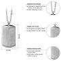 555Jewelry Mens Stainless Steel Fingerprint Rectangle Tag Chain Pendant Necklace