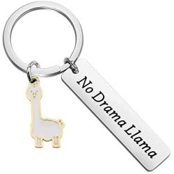 ENSIANTH No Drama Llama Keychain Llama Lover Gift Funny Gift for Best Friend Theater Jewelry Dramatic Gift