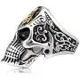 Gungneer Mason Skull Ring Stainless Steel Biker Accessory Gothic Style Signet Freemason Jewelry Gift for Men