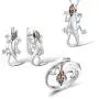 Santuzza 925 Silver Lizard Jewelry Set Ring Earrings Pendant in Black Spinel Champagne Cubic Zirconia Stone Santuzza 925 Silver Lizard Jewelry Set Ring Earrings Pendant in Black Spinel Champagne Cubic Zirconia Stone