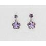 Faship Light Purple Violet Swarovski Crystal Floral Necklace Earrings Set