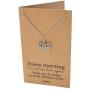 Quan Jewelry Yoga Lotus Flower Necklace with Om Symbol, Happy Birthday Gifts Ideas for Mom, Daughter, Women with Inspirational Quote on Gift Card (Two-tone)