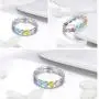 Lorrifal 925 Sterling Silver Fashion Classic Three-Colors Flower with CZ Ring Best Jewelry Gifts for Women Girls Size 6 to 8 Lorrifal 925 Sterling Silver Fashion Classic Three-Colors Flower with CZ Ring Best Jewelry Gifts for Women Girls Size 6 to 8