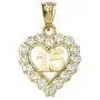 Elegant 10k Yellow Gold Quinceanera Open Heart Charm Pendant Necklace with Cubic Zirconia Elegant 10k Yellow Gold Quinceanera Open Heart Charm Pendant Necklace with Cubic Zirconia