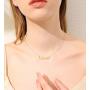 Finrezio Gold Plated Stainless Steel Initial Heart Bar Necklace Alphabet Pendant Necklace for Women Girlfriend Mother, 16''+2''