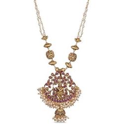 TARINIKA Lord Krishna Pendant Set with Pearls for Women and Girl -Red