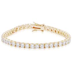 Tennis AAA CZ Bracelet Bridal Wedding Evening Party Prom Gold Plated Jewelry For Woman 7''+1'' Long