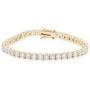 Tennis AAA CZ Bracelet Bridal Wedding Evening Party Prom Gold Plated Jewelry For Woman 7''+1'' Long