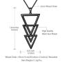 beautlace Three Triangles Geometric Necklaces 18K Gold/Silver/Black Gun Plated Circle and Square Pendant Charm Minimalist Jewelry for Men and Women