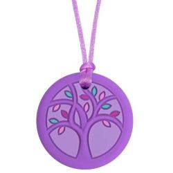 Munchables Tree of Life Sensory Chew Necklace for Adults, Teens and Kids - Sensory Chewable Jewelry (Purple)