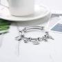 HZMAN Key Padlock Steel Cable Bracelet Stainless Steel Cuff Ladies Cubic Zirconia Bracelet Wristband