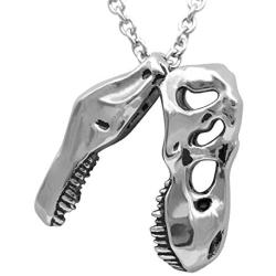 Controse Dinosaur Necklace - T-Rex Skull Pendant (316L Stainless Steel)