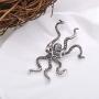 Paialco 925 Sterling Silver Gothic Octopus Ear Cuff Clip On Earring