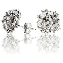 Real 99.9 Silver Needle Zirconia Cubic Swarovski Handmade Gemstone Jewelry Special Earrings Collection