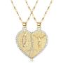 IRONBOX 18K Gold Plated Couples Necklace Virgin Mary Necklace Jesus Necklace Heart Necklace Plated Gold Necklace Couple Jewelry for Him and Her