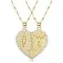 IRONBOX 18K Gold Plated Couples Necklace Virgin Mary Necklace Jesus Necklace Heart Necklace Plated Gold Necklace Couple Jewelry for Him and Her