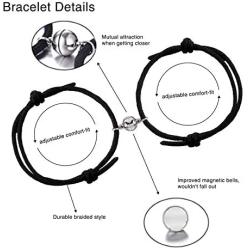 EXGOX Couples Bracelets Magnetic Mutual Attraction Matching Relationship Rope Adjustable Bracelets for Women Men Boyfriend Girlfirend Lover Him Her Bestfriend 2 PCS