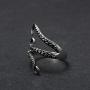 COONLINE Vintage Stainless Steel Octopus Ring for Women Men Adjustable Polished Tentacles Retro Gothic Punk Style Jewelry Silver Black with Velvet Bag