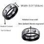Jakob Miller Stainless Steel Yin Yang Ring Chinese Taoist Nine Syllable Mantra Ring Matted Finshed Tai Chi Band Yin and Yang Ring, Size 5-12