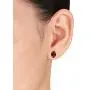 Orchid Jewelry 2.45 CTW Natural 8X6MM Oval Red Garnet 925 Sterling Silver Stud Earrings For Women – A January Birthstone Gemstone- A Beautiful Pair For Little Girls and Lovely Ladies