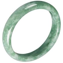 Jade Bangle Bracelet for Women Retro Chinese Style Natural Green Jade Bangle (2.08-2.56In) G001