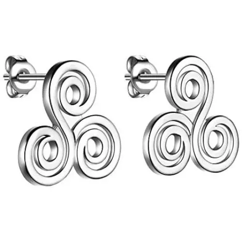 beautlace Triangle Celtic Knot Triple Necklaces 18K Gold/Silver/Black Gun Plated Triskele Spiral Pendant Jewelry Gifts for Women and Men KP0118