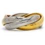 Marshal Metal Fashion Bracelet Omega Stretch Brass Triple Cobra Bracelet (Gold, Rhodium, Rose Gold) (12mm x 3)