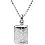 Edged Design Rectangle Locket .925 Sterling Silver Pendant Necklace