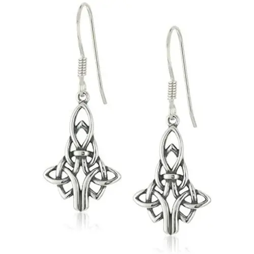 Sterling Silver Celtic Knot Drop Earrings