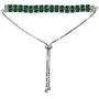 Sterling Silver Genuine, Created or Simulated Gemstone Oval-Cut Two Row Adjustable Tennis Bracelet